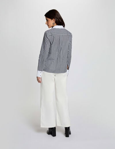 Chemise col contrastant multicolore femme