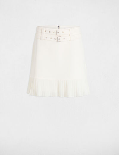 Jupe courte avec franges blanc femme