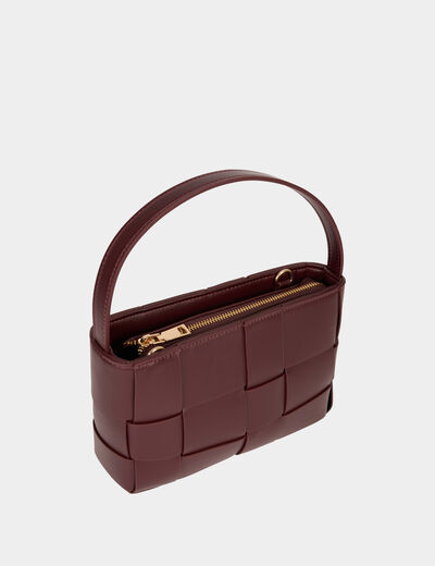 Gevlochten tas van imitatieleer bordeaux vrouw