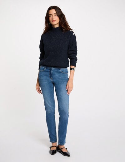 Jeans slim taille standard denim stone femme