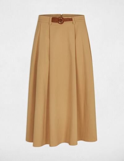 Uitlopende rok met hoge taille beige vrouw