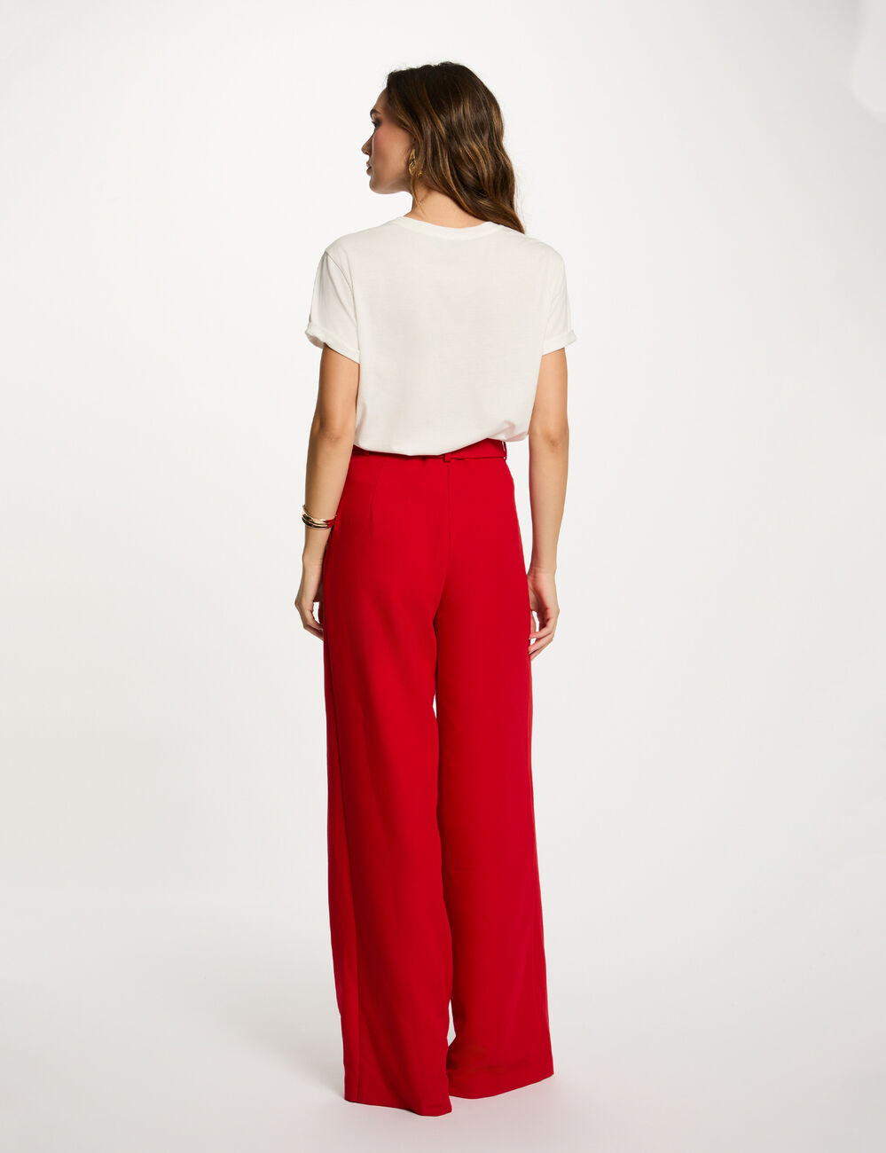 T-shirt court imprimé blanc femme