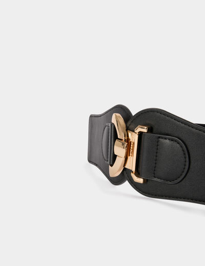 Brede riem van imitatieleer zwart vrouw