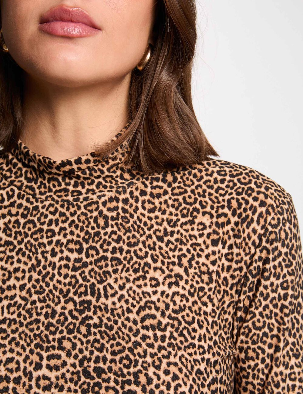 t shirt met opstaande kraag meerkleurig vrouw T-shirt met opstaande kraag meerkleurig vrouw