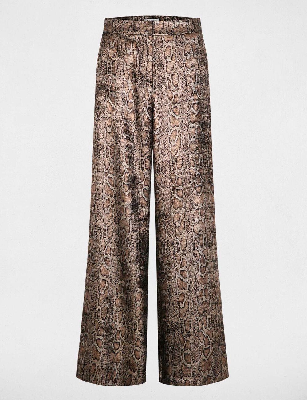 pantalon large satine multicolore femme Pantalon large satiné multicolore femme