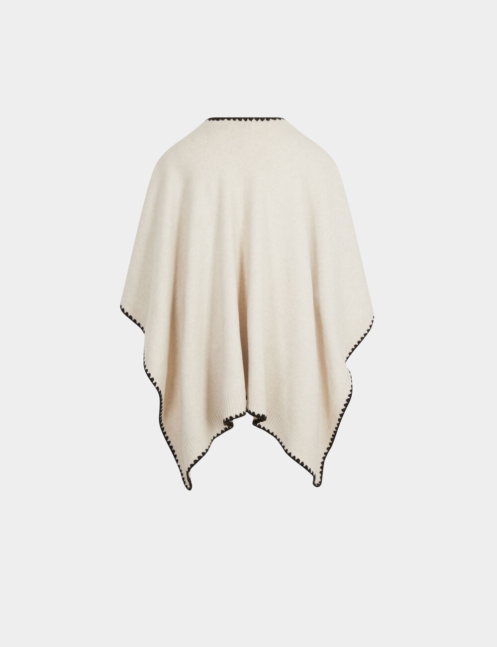 Poncho met open hals beige vrouw