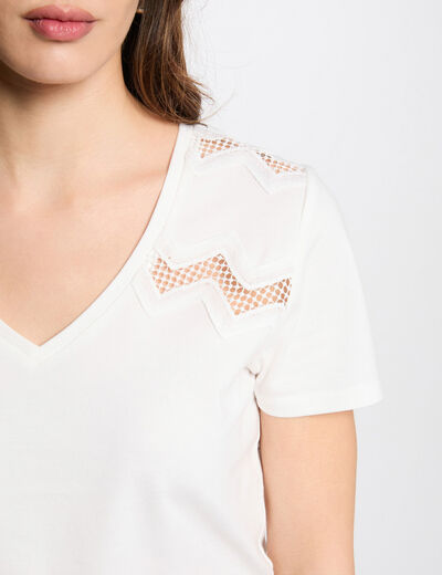 T-shirt manches courtes blanc femme