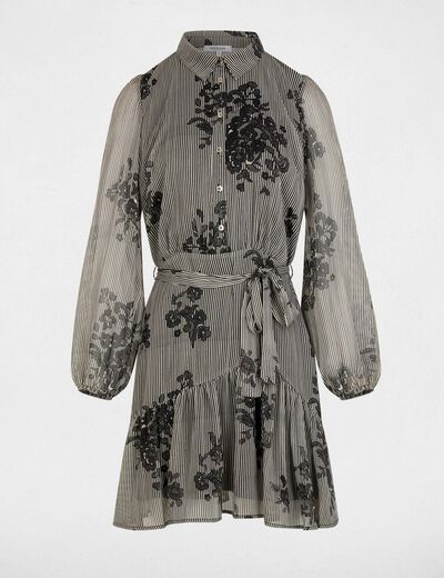 Robe courte fluide multicolore femme