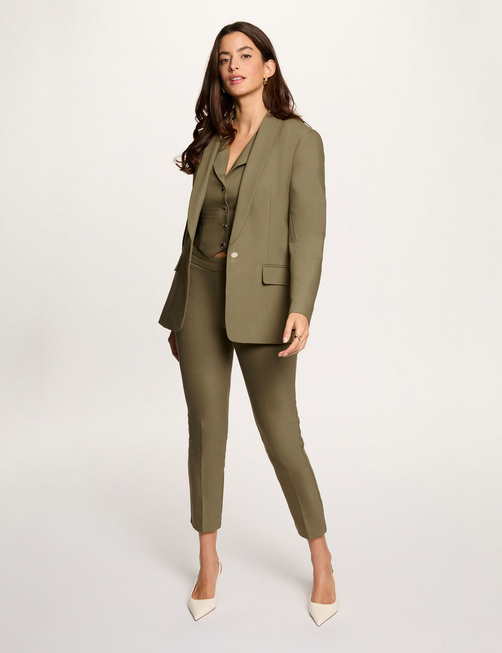 7/8 broek met ceintuur brons vrouw