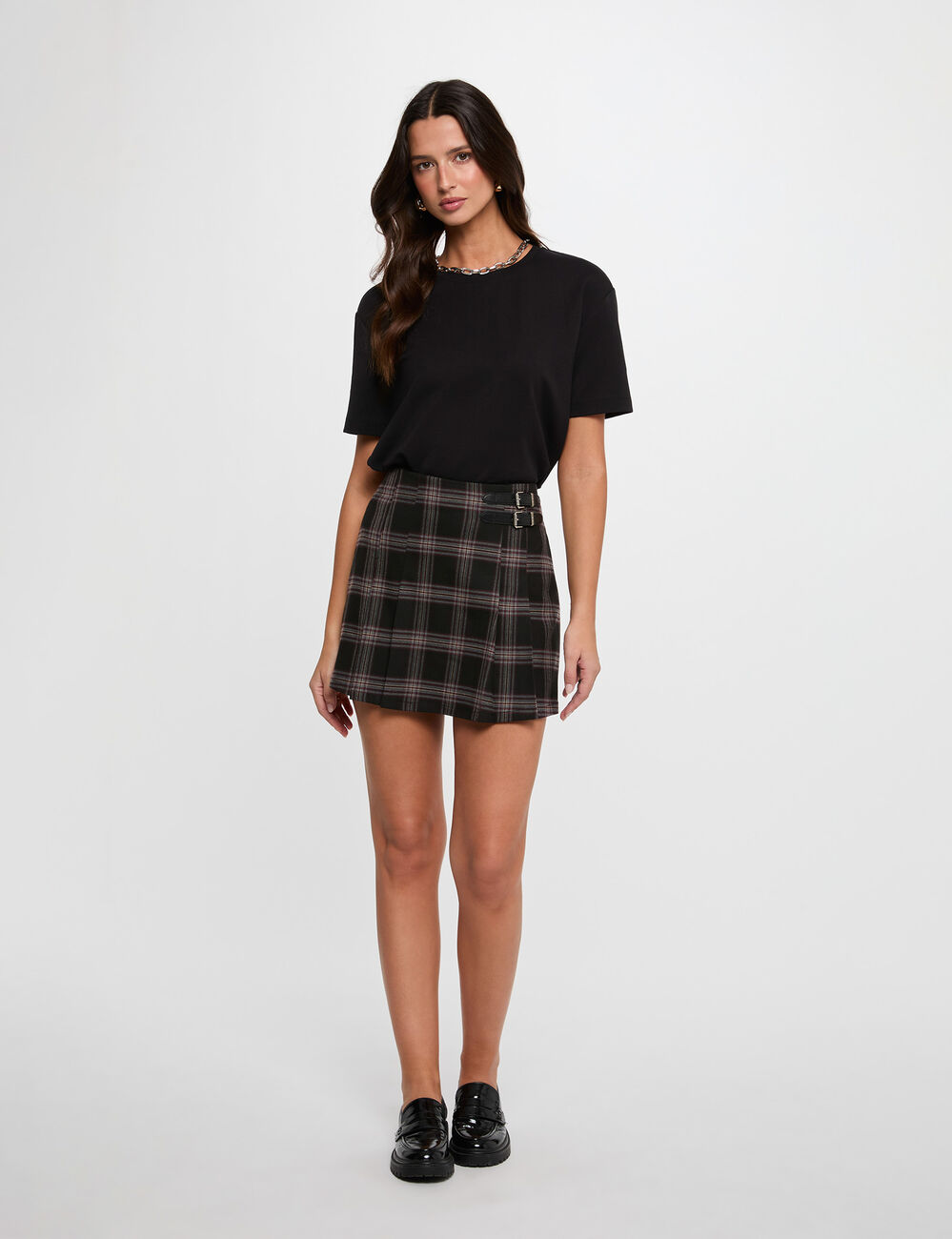 T-shirt col rond noir femme