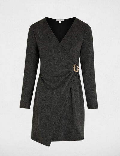 Robe courte portefeuille gris moyen femme