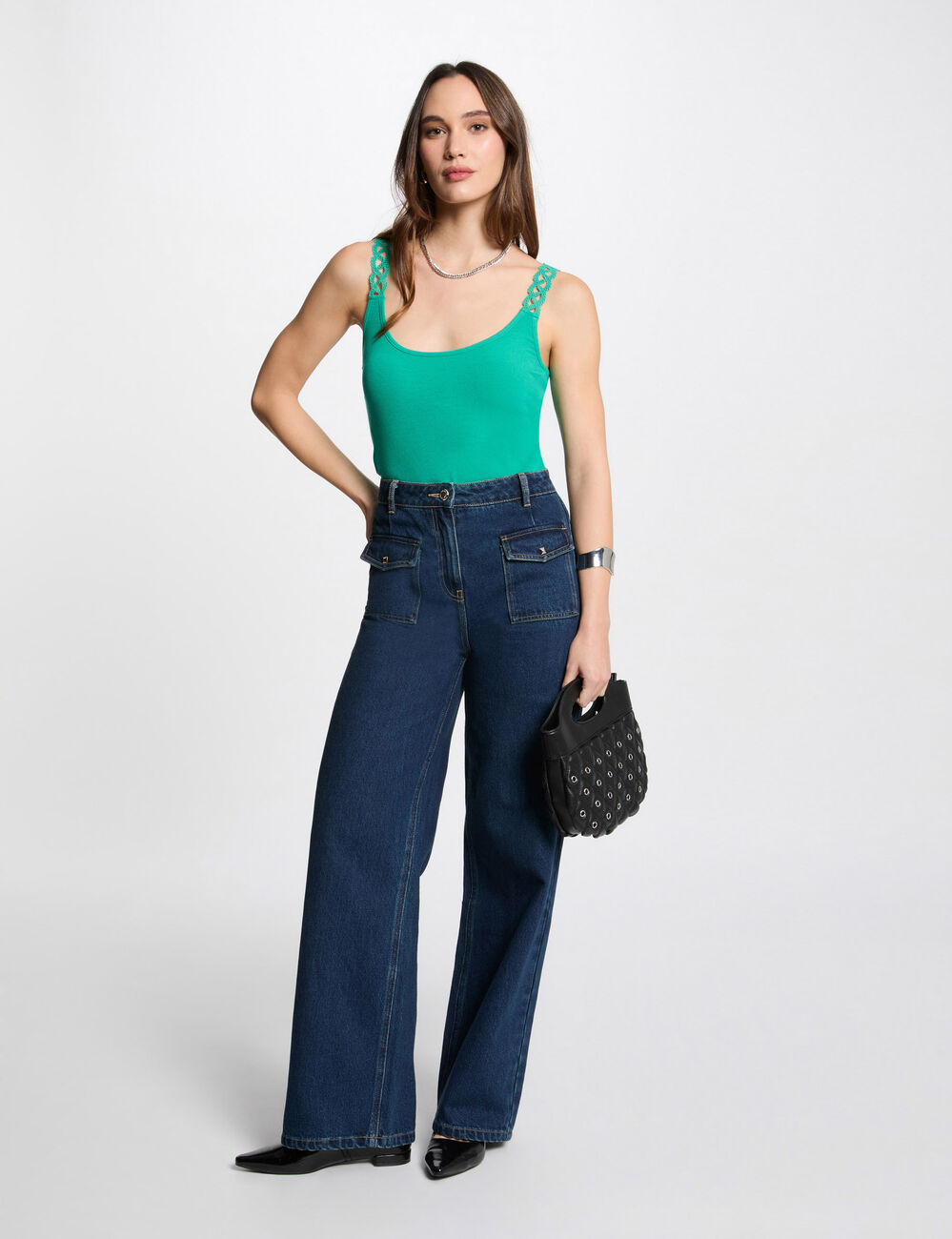 Mouwloos hemd emerald groen vrouw