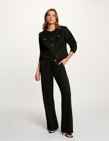 pantalon flare a pinces noir femme Pantalon flare à pinces noir femme