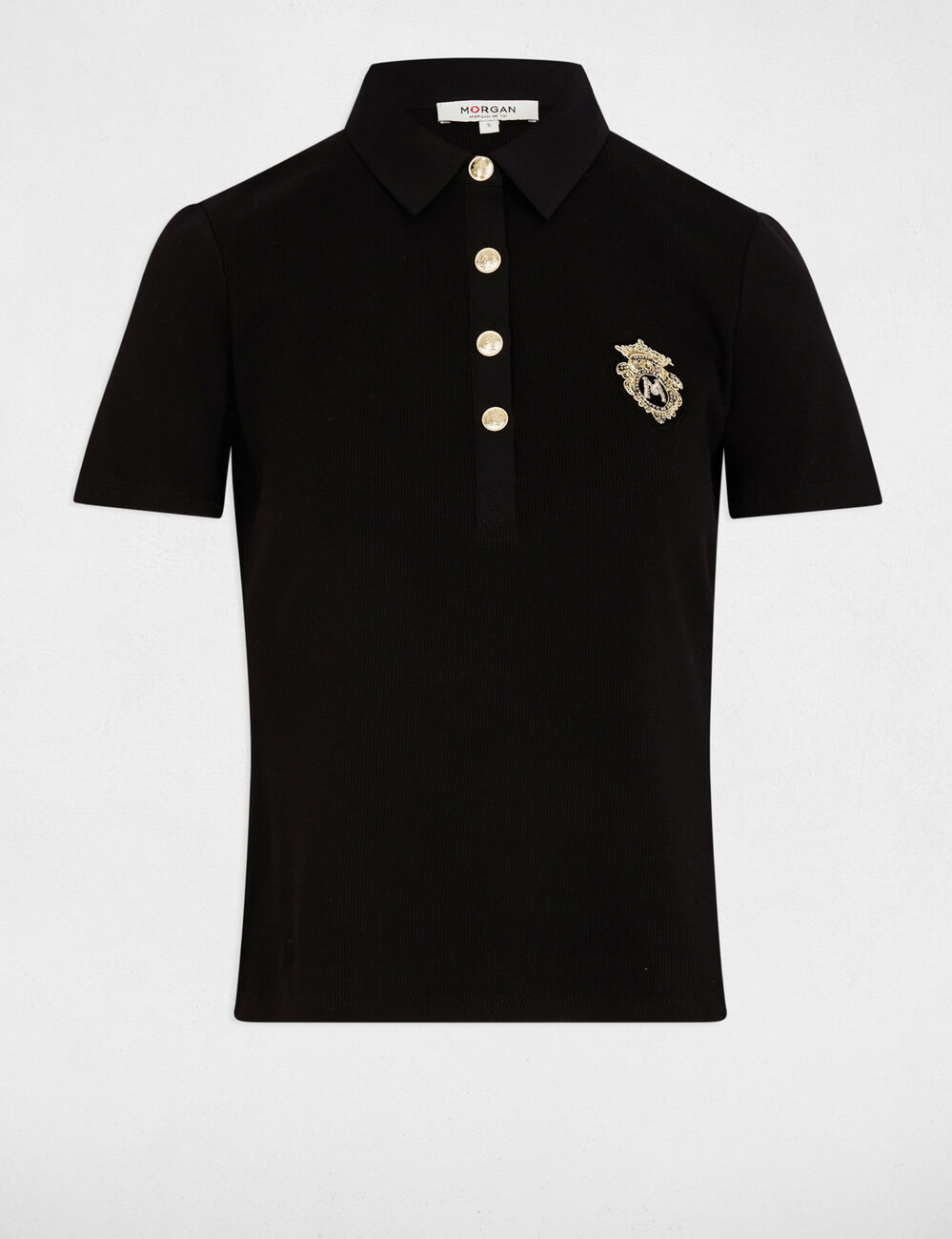 T-shirt met korte mouwen zwart vrouw