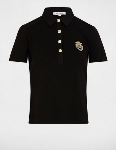 T-shirt met korte mouwen zwart vrouw