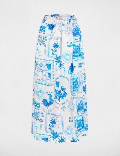 Lange rok met print meerkleurig vrouw