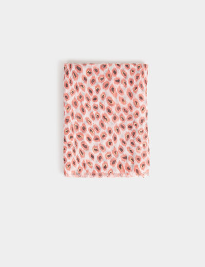Foulard imprim&eacute; animalier rose femme