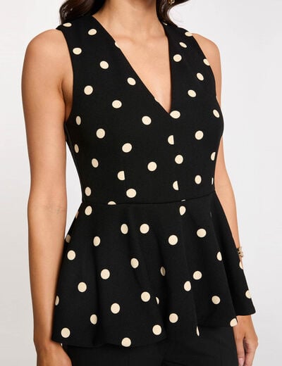 Getailleerde top met V-hals helder wit vrouw