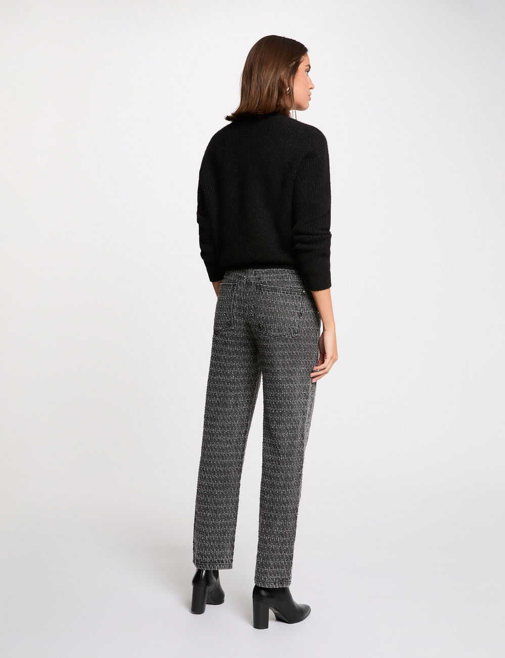 Hoge taille mom jeans mediumgrijs vrouw