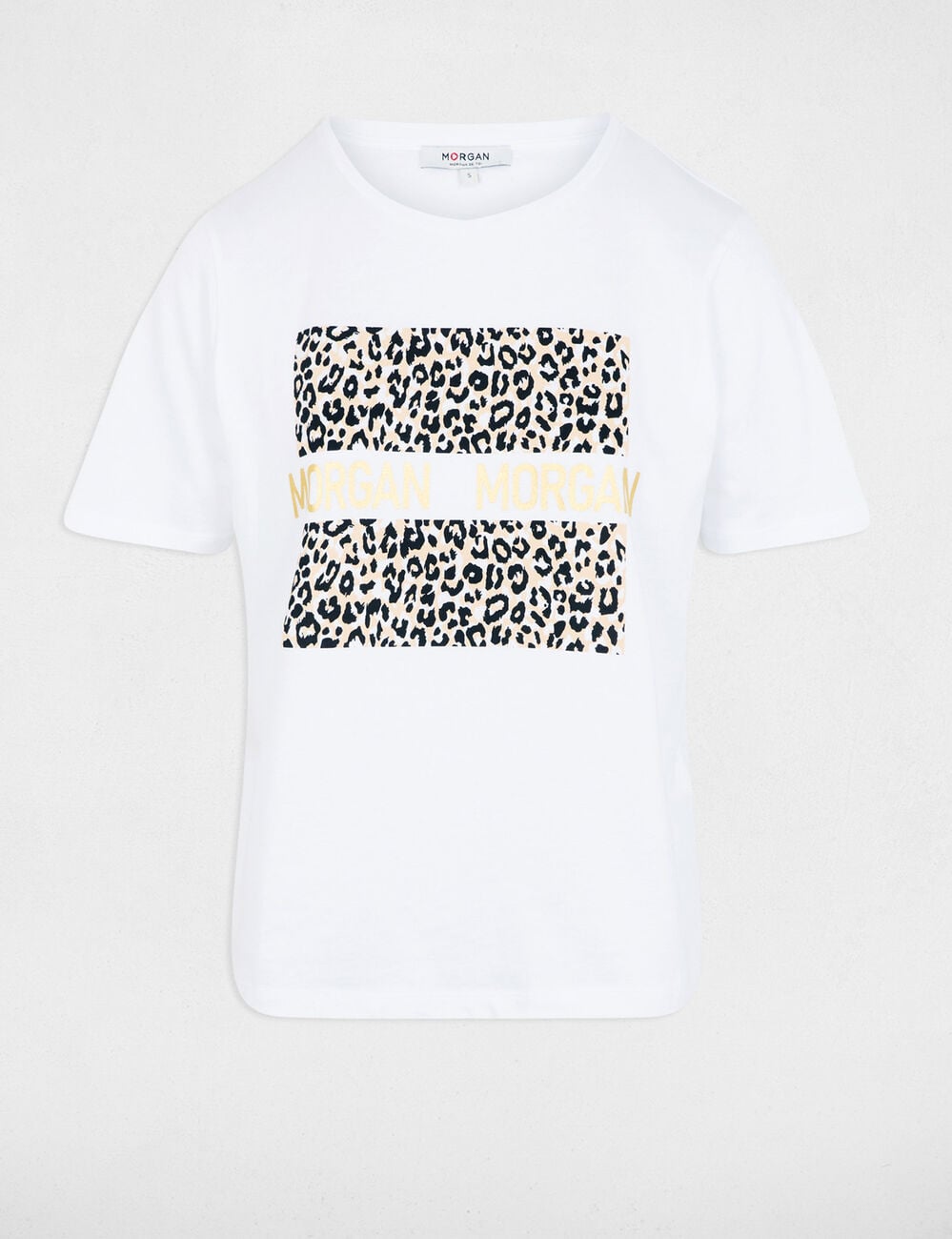 T-shirt col rond blanc femme