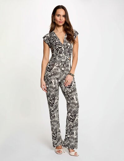 Nauwsluitende jumpsuit met decollet&eacute; meerkleurig vrouw