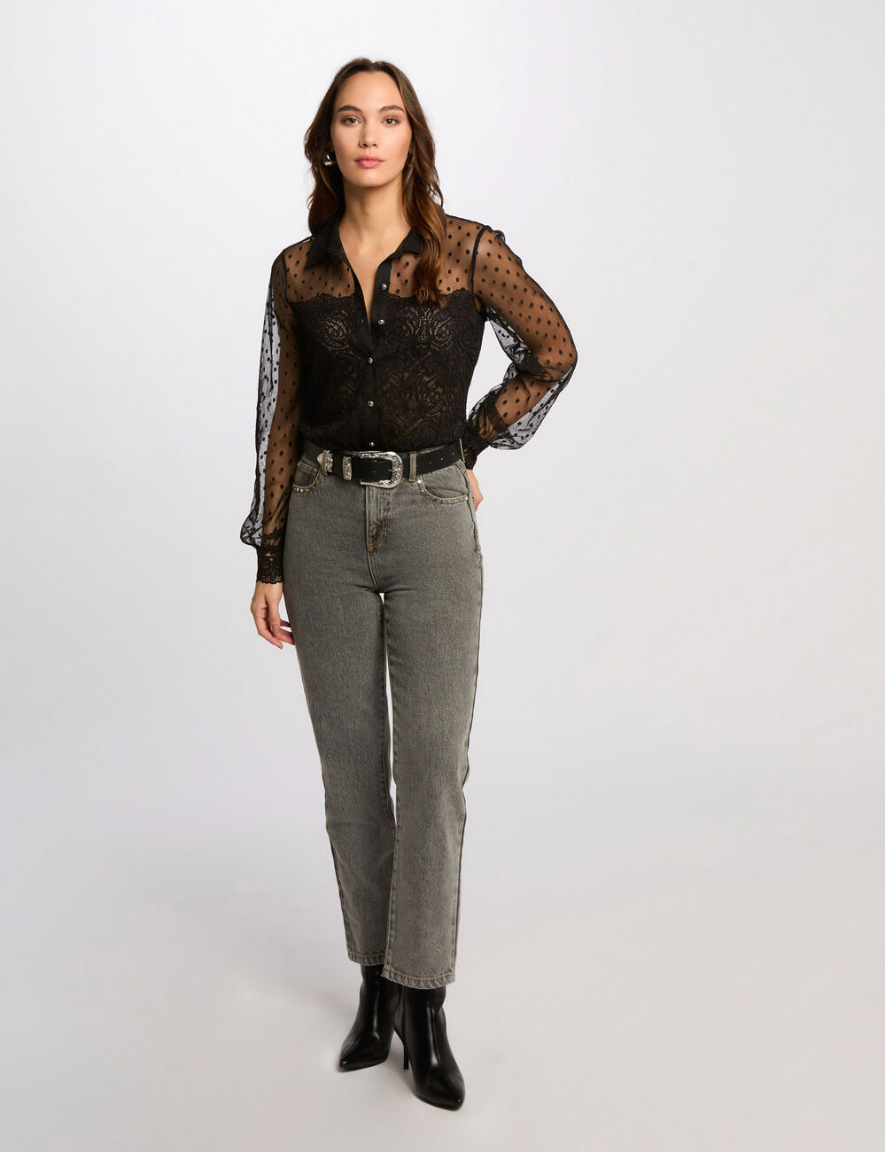 Lange mouwen T-shirt zwart vrouw