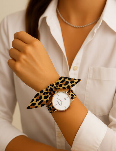 Montre classique jaune or femme