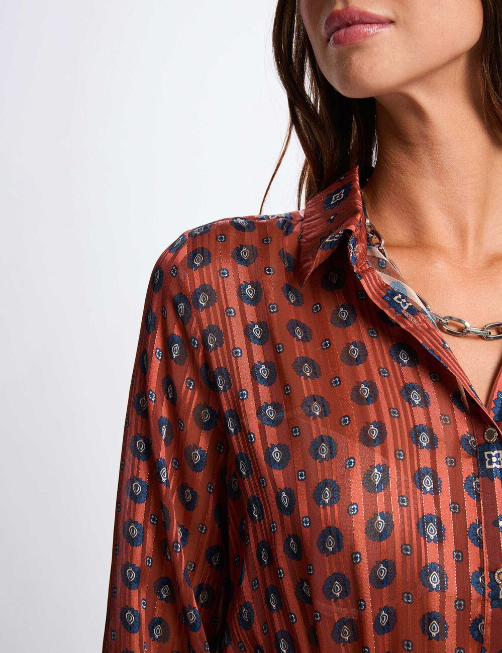 Robe courte évasée multicolore femme