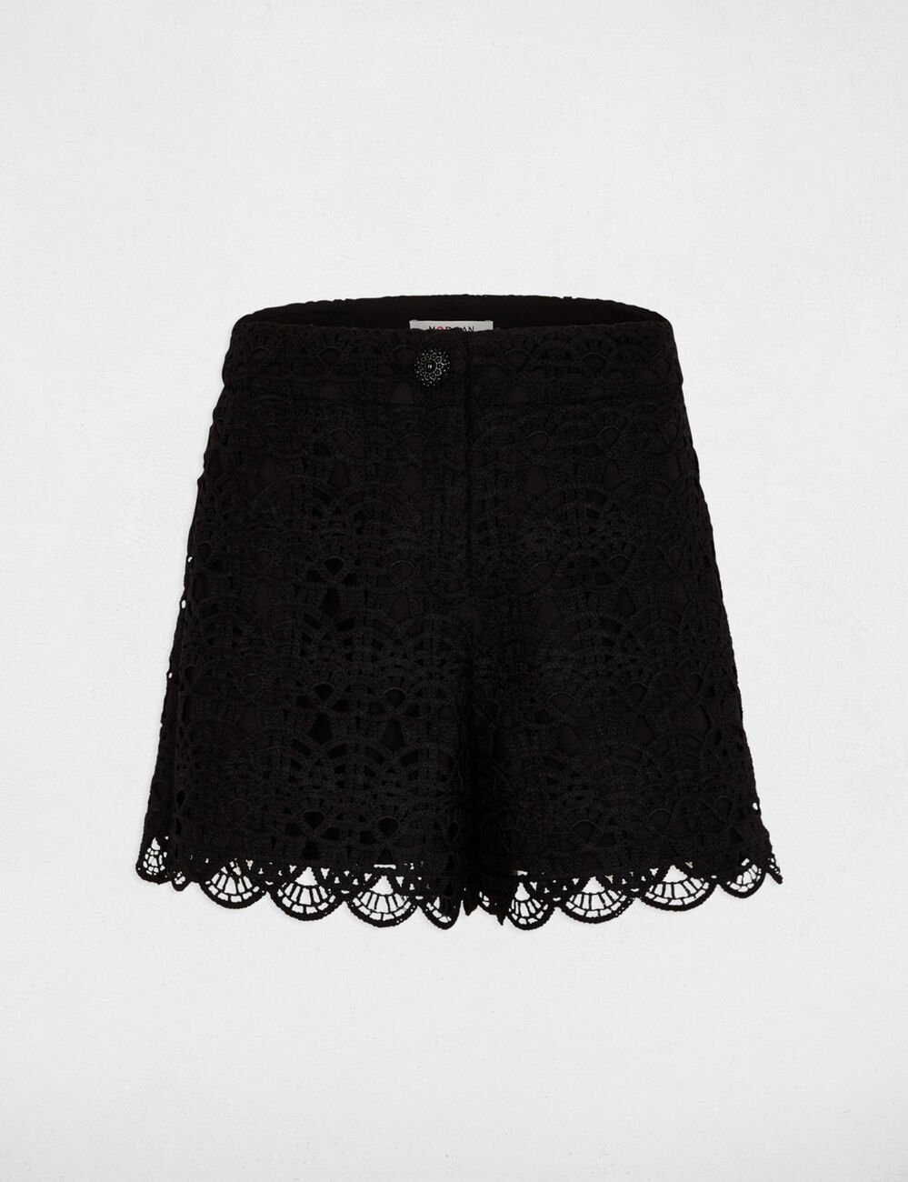 Short large dentelle noir femme