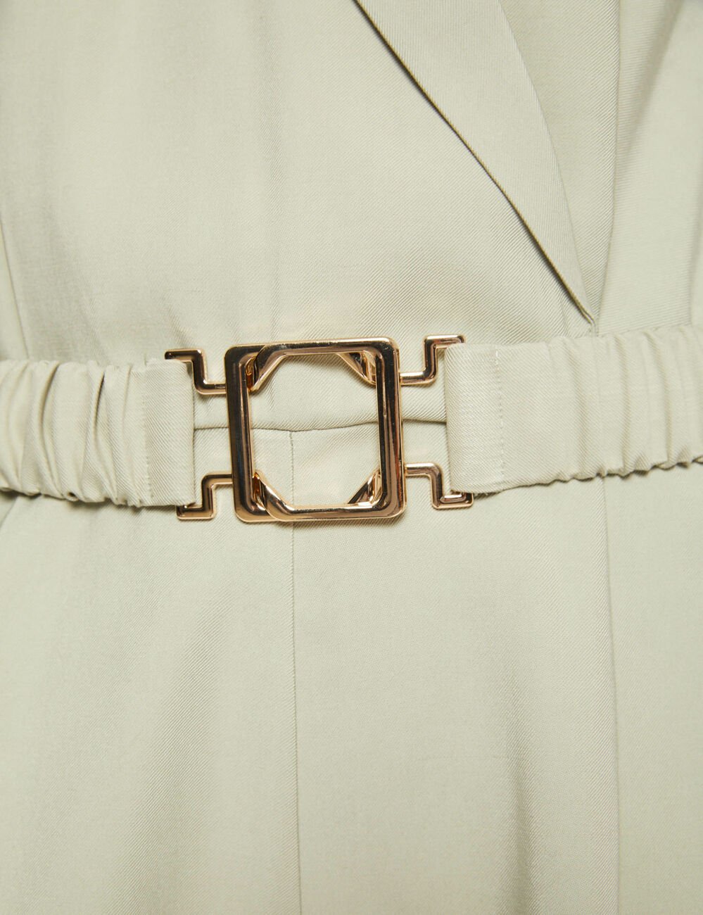 Rechte jumpsuit met ceintuur lichtgroen vrouw