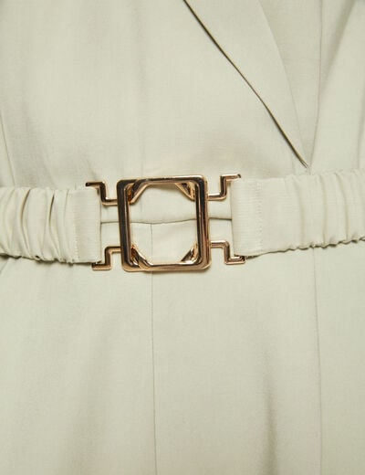 Rechte jumpsuit met ceintuur lichtgroen vrouw