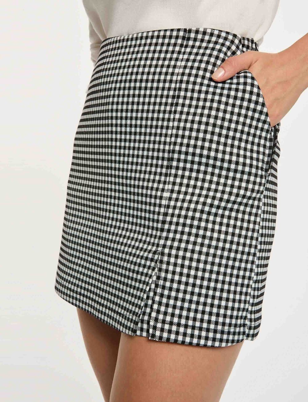 Jupe courte ajustée noir femme