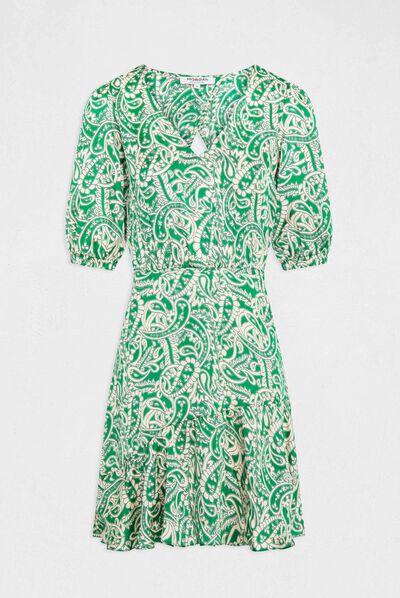 Robe cintrée dos ouvert satin imprimée multico femme