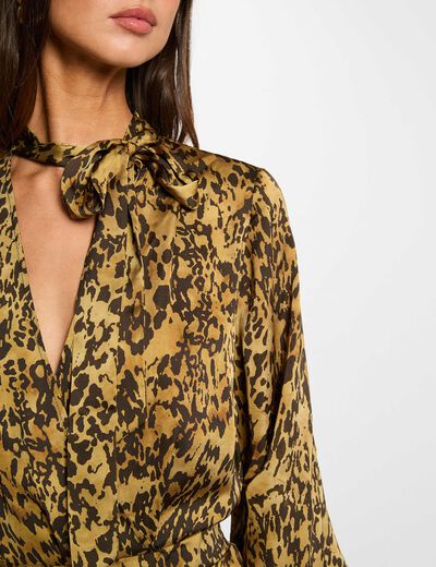 robe courte satinee multicolore femme Robe courte satinée multicolore femme