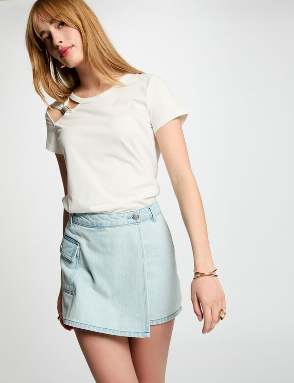 t shirt manches courtes blanc femme T-shirt manches courtes blanc femme