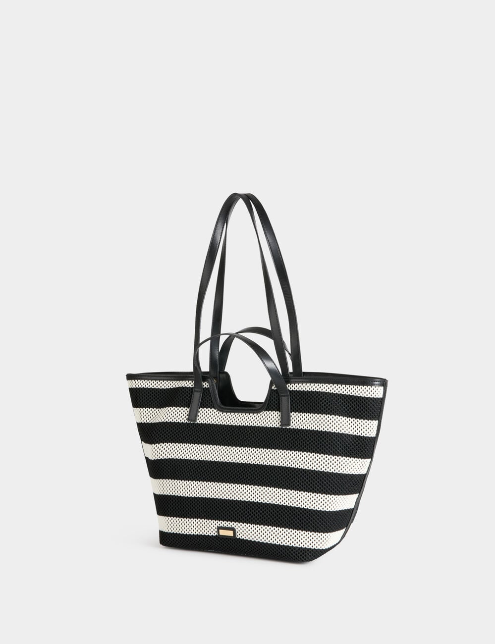 Geweven shopper helder wit vrouw