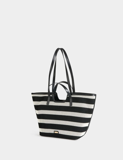 Geweven shopper helder wit vrouw