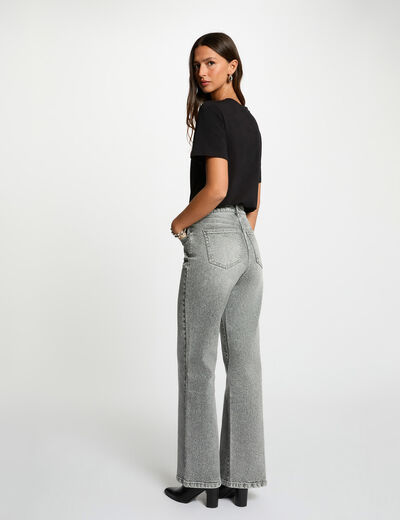 T-shirt met strass en korte mouwen zwart vrouw