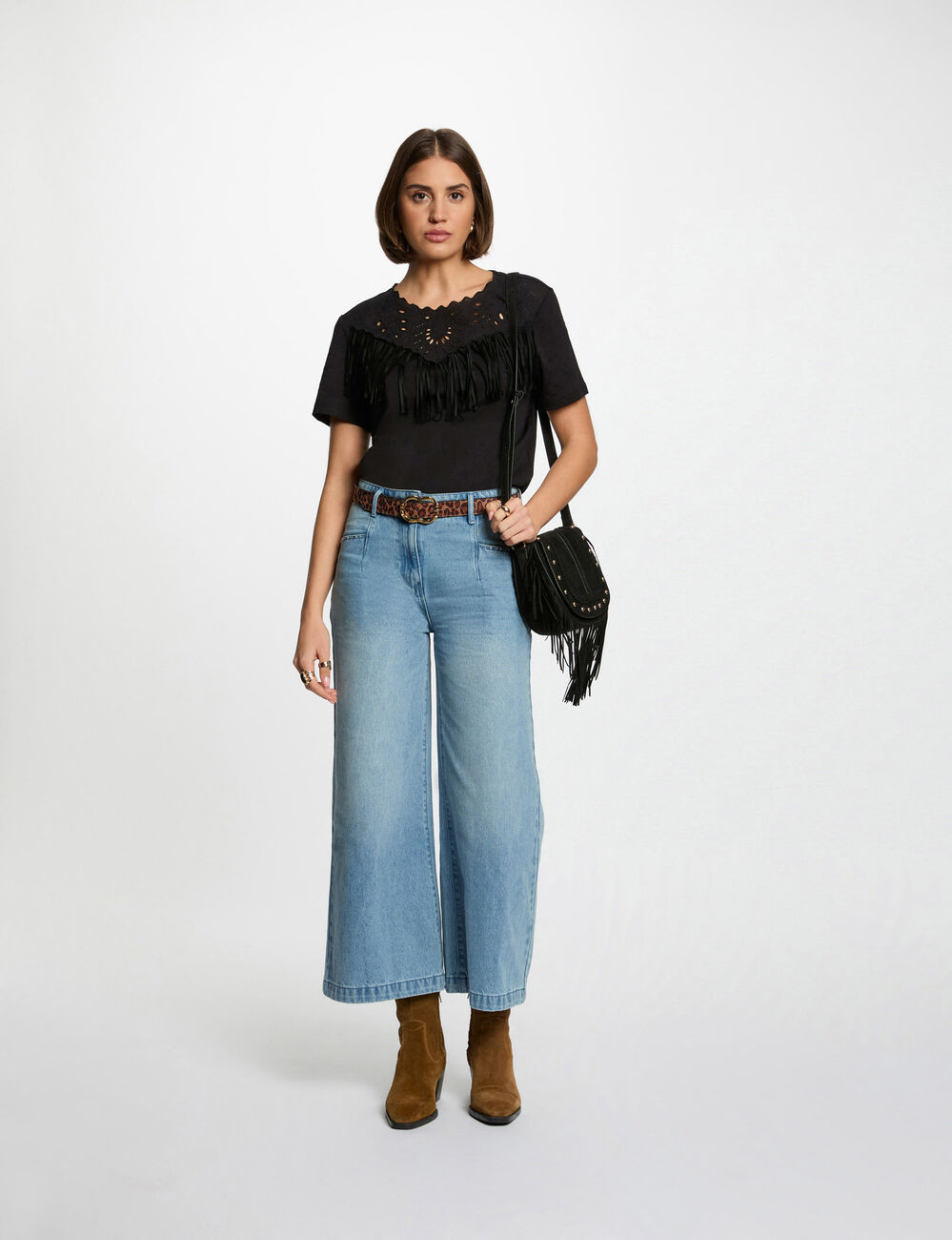 T-shirt met korte mouwen zwart vrouw