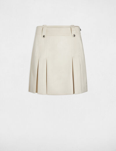 Jupe courte su&eacute;dine ecru femme