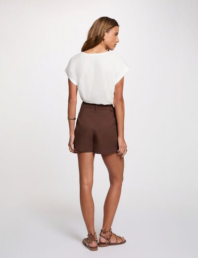 Recht T-shirt met print helder wit vrouw