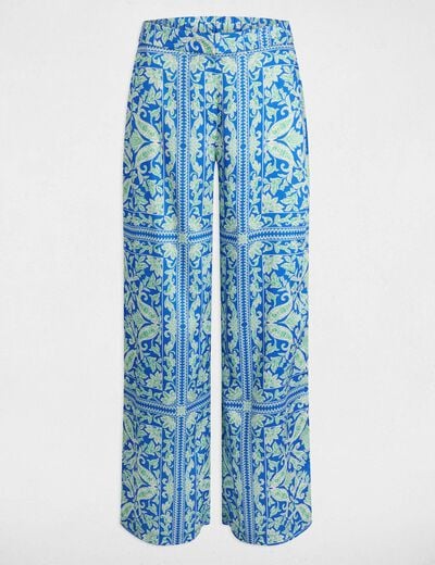 Wijde broek met print meerkleurig vrouw