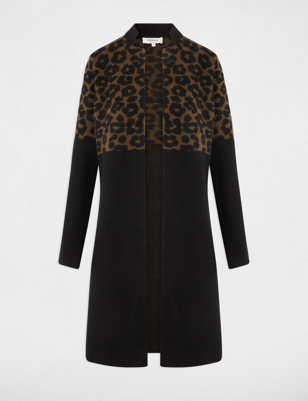 Jacquard gilet met luipaardprint meerkleurig vrouw