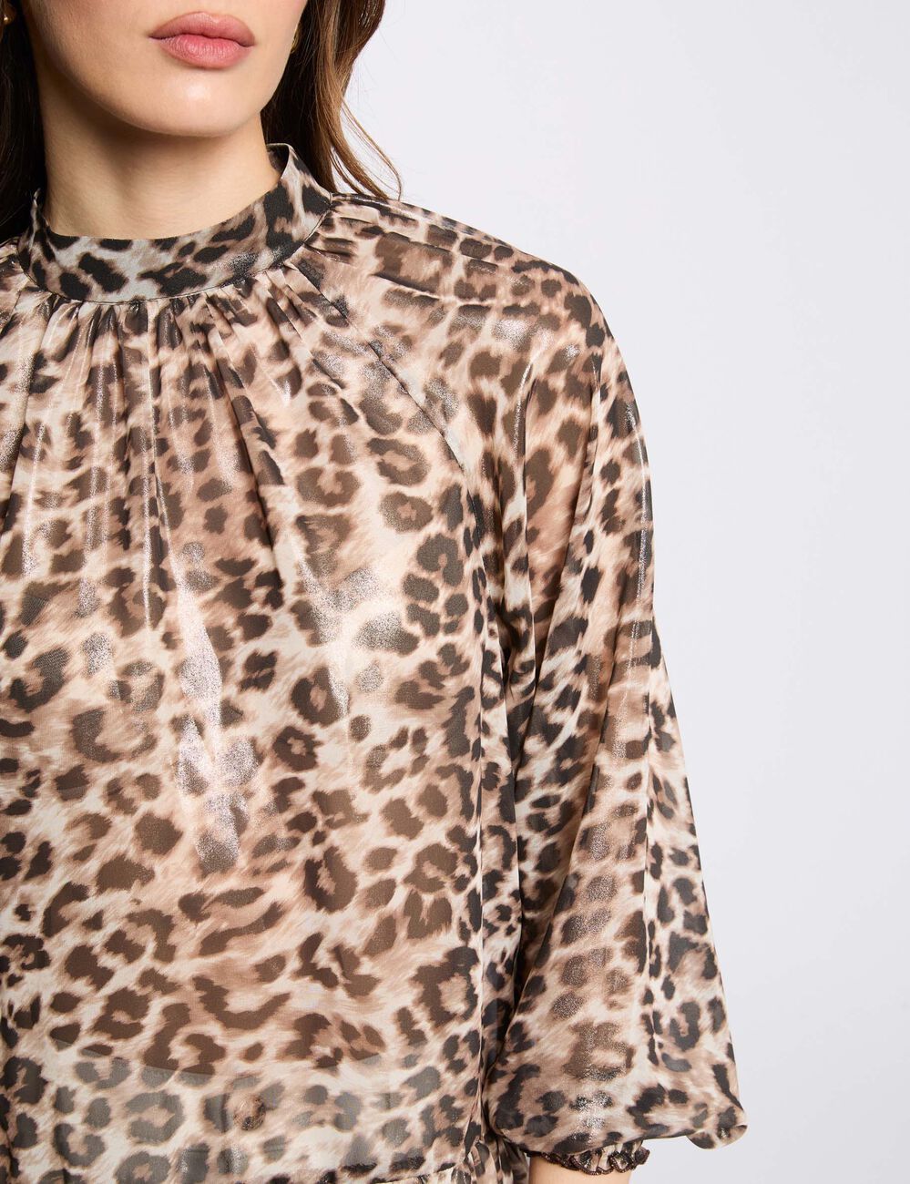 Blouse met 3/4 mouwen met print meerkleurig vrouw