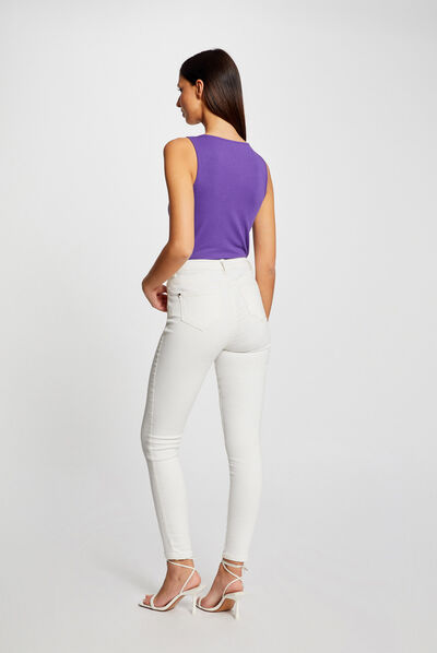 Tanktop met kraag met juweeldetails paars vrouw