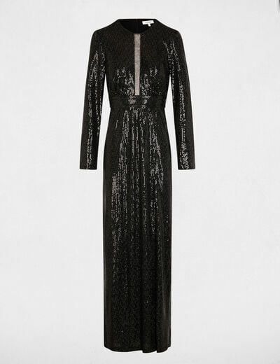 Robe longue manches longues noir femme