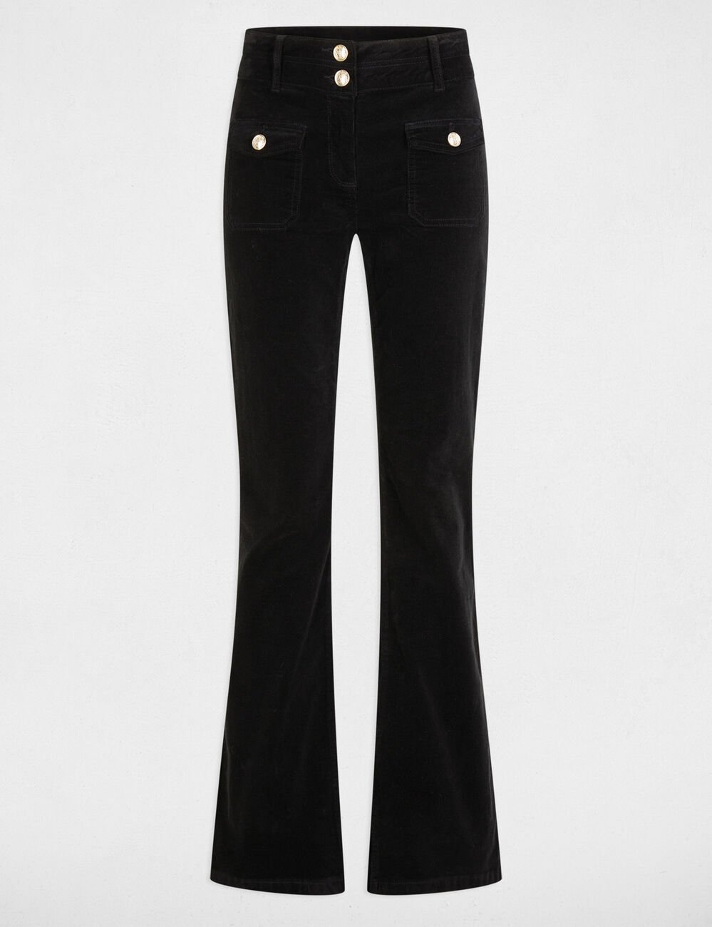 Broek van corduroy zwart vrouw
