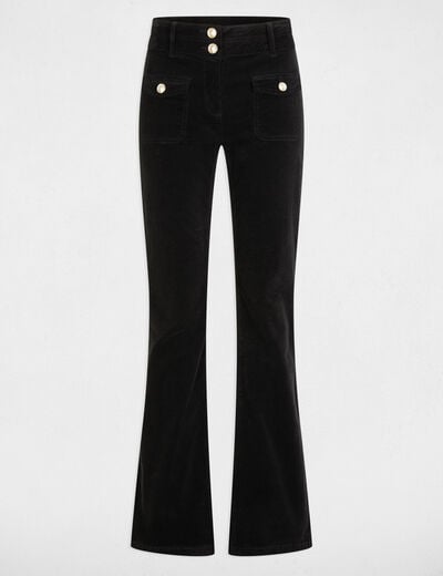 Broek van corduroy zwart vrouw