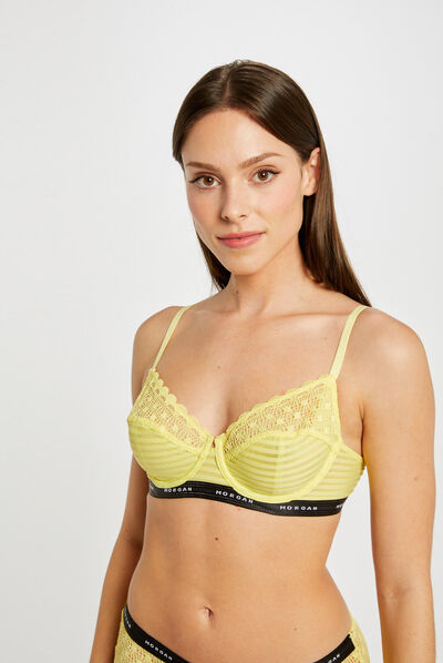Soutien-gorge armatures jaune femme