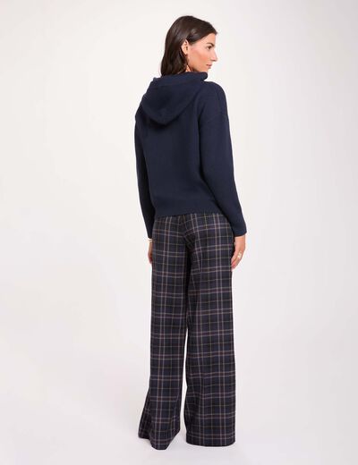 Hoge taille brede broek meerkleurig vrouw